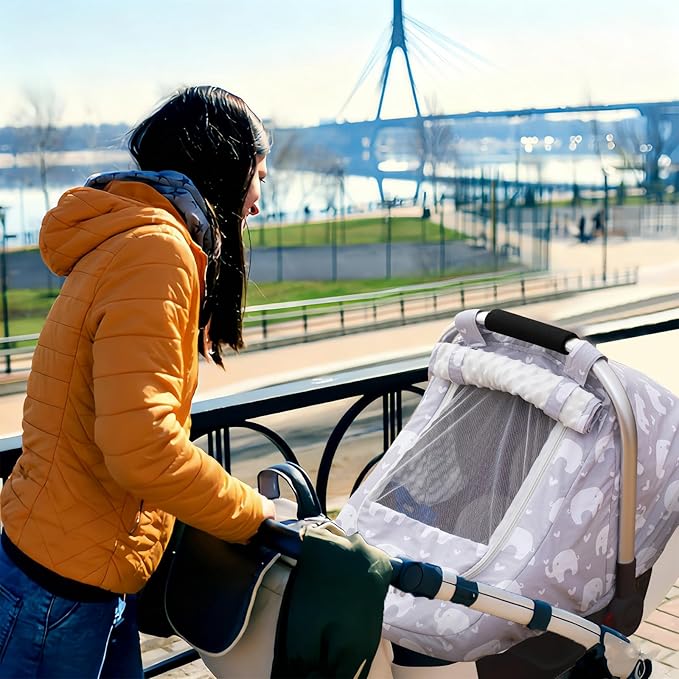 Baby Car Seat Cover, Mink Warm Infant Car Seat Cover for Girls Boys, Universal Carseat Cover with Mesh Peep Window & Sun Shade, Baby Carrier Canopy Cover for Winter Autumn