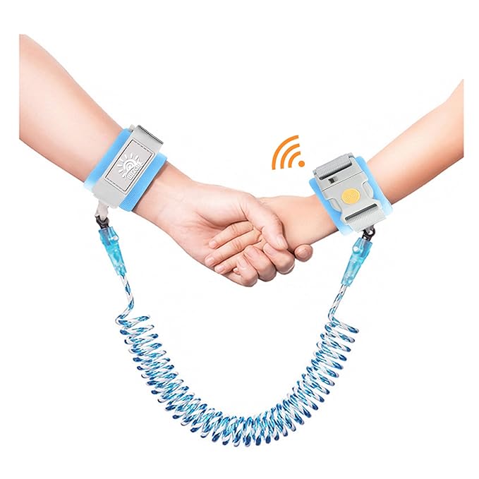Anti Lost Wrist Link,Toddler Harness Walking Leash with Induction Lock,Reflective Child Wrist Leashes for Baby,6.56ft Kids Leash for Supermarket Mall Airport Amusement Park Zoo Travel（Blue）