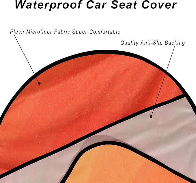 LoyaGour Car Seat Cover Protector Front Seats,for Gym Workout,Running,Swimming,Beach and Hiking,Waterproof Sweat Towel Bucket Seat Covers for Cars SUV Trucks (Orange, 1Pcs)