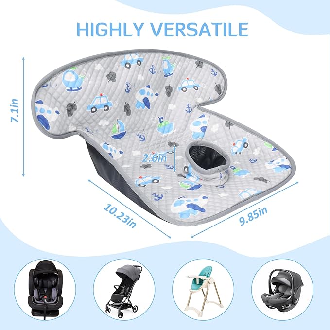 INFANZIA Dry Seat,Car Seat Protector Waterproof Carseat Liner Potty Training Toddlers, Baby and Infants, Piddle Pad for Carseats Strollers (Gray Plane Car, 2 Packs