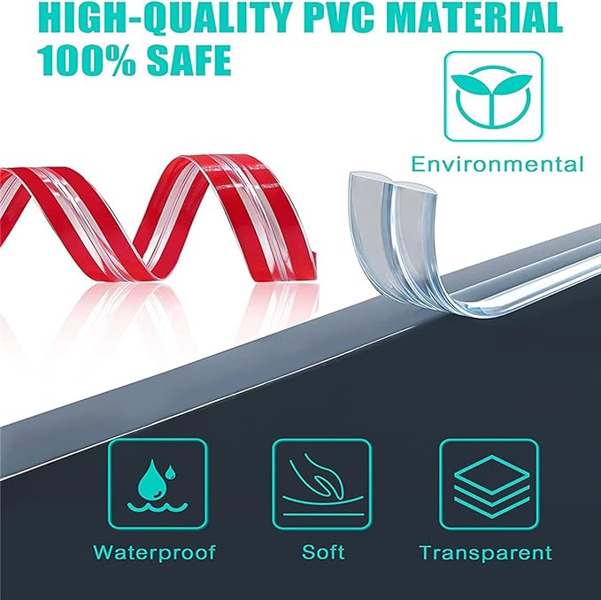 Baby Proofing, Edge Protector Strip Clear, 20 FT Silicone Soft Corner Protectors for Baby with Upgraded Pre-Taped Strong Adhesive, Edge Protectors for Sharp Corners for Cabinets, Drawers(4 Corners)