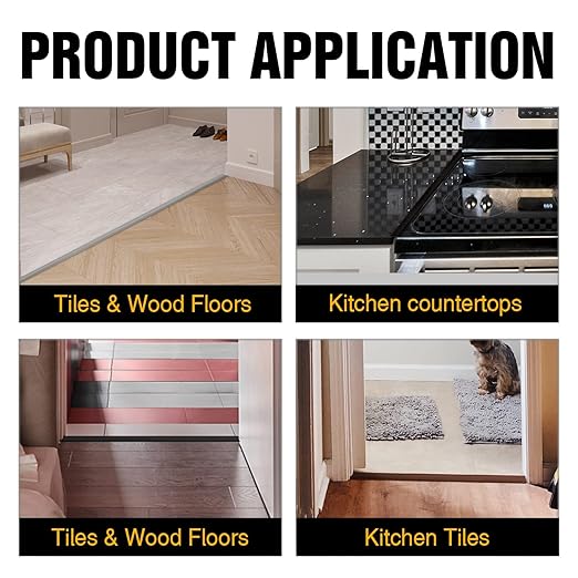 Bnell Floor Transition Strip Floor Cover Strips Self Adhesive Flooring Transitions Laminate Floor Strip Vinyl Floor Flat Divider Strip for for Joining Floor Gaps (3.28FT,2inch, red Oak)