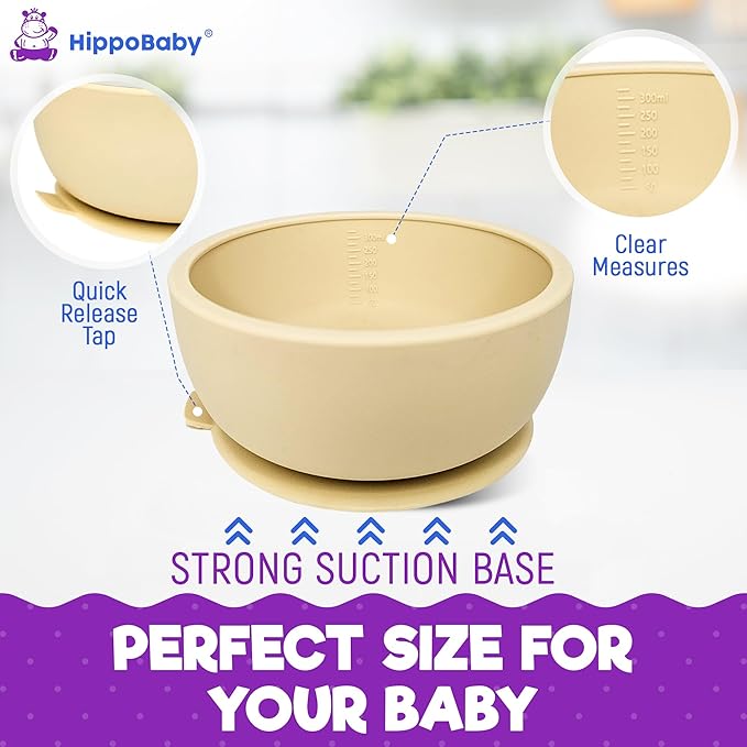 6 Piece Baby Bowls With Suction and Lids | Toddler Bowl Set with 1 Bowl, 1 Bib, 2 Baby Spoons, 1 Large Spoon, 1 Large Fork, Baby Feeding Essentials (1, Light Blue)
