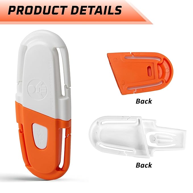 Universal Car Seat Chest Clip, Adjustable Harness Positioning Clip for Stroller and Booster Seat, Anti-Slip Shoulder Straps Holder Accessory for Parents (1 Pack, Orange&White)