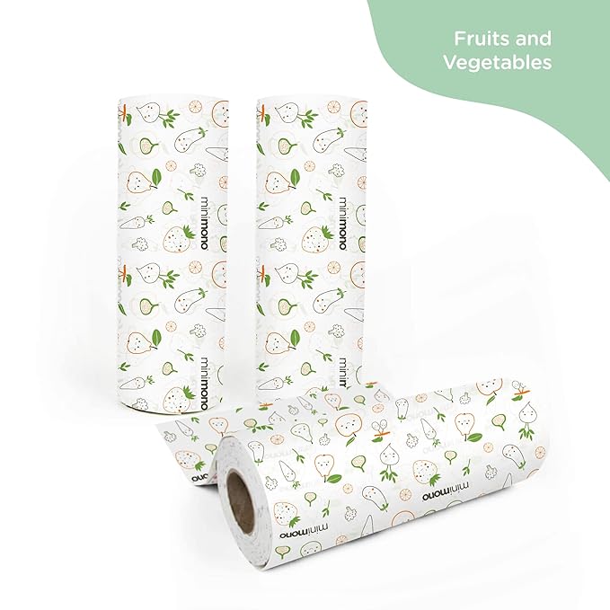 Baby Splat Mat for Under High Chair - 30 Pcs Disposable and Waterproof Splash Mats - 40"x47" Multipurpose Activity Mat for Picnic, Arts and Crafts - Baby Led Weaning Supplies (Fruits Veggies)