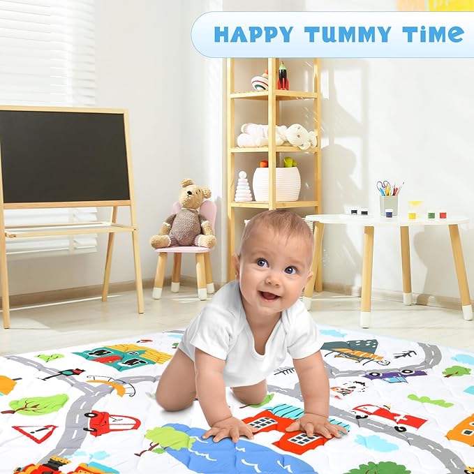 Baby Play Mat, Toodler Floor Mat 59 x 71 inch, Extra Thick Foam Non-Slip Washable,Crawling Cushion for Tummy Playing