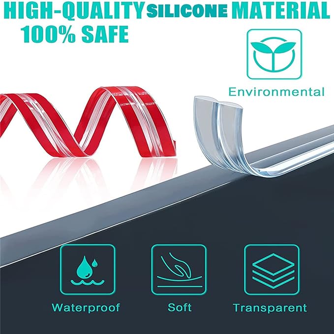 Edge Corner Protector Baby Proofing 9.8ft with 4 Corners, Clear Soft Corner Protectors Baby Proof, Furniture Corner Guard & Edge Safety, Edge Protector for Table (9.8ft L*1.56inch W)
