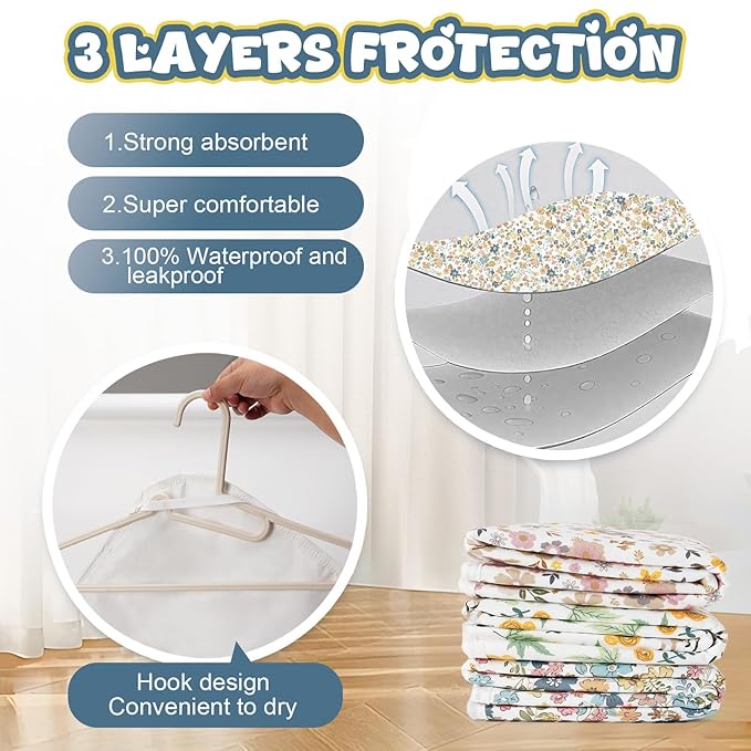 Coinarin Baby Diaper Changing Pad – 31.5" x 21.5" Extra Large Waterproof Absorbent Portable Changing Mat, Reusable Changing Pad Liner for Travel or at Home Use(Floral1)