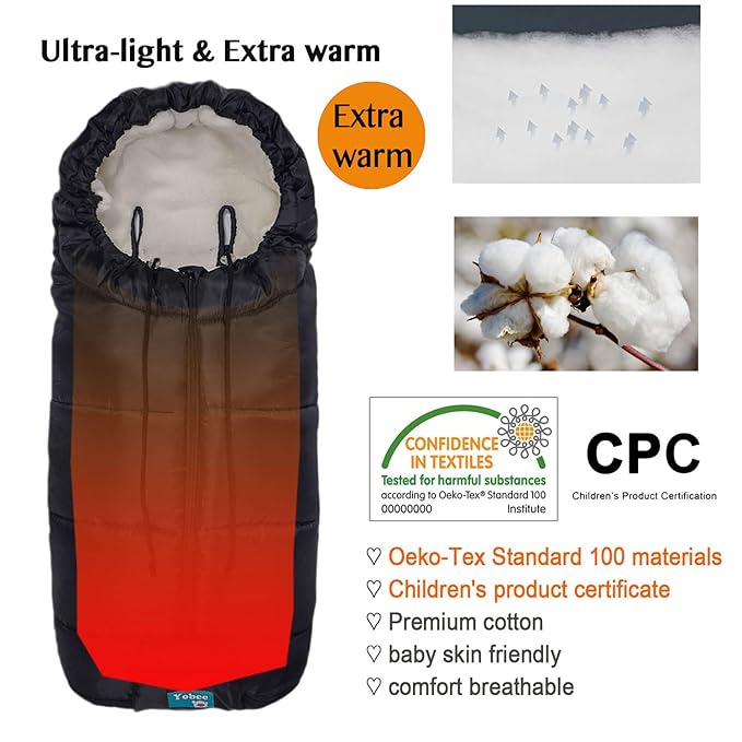 Yobee Toddler Warm Stroller Bunting Bag, Winter Waterproof Windproof Stroller Blanket, Protact Baby from Cold Weather Footmuff for Stroller