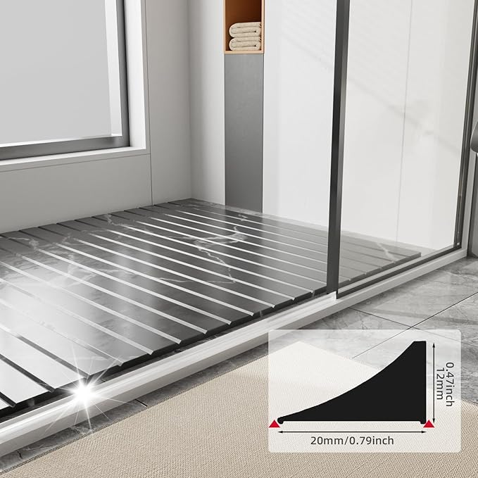 118 Inch Water Guard for Kitchen Sink，Silicone Rubber Kitchen Splash Guard, Corner Water Retaining Dam Strip for Countertop,Shower, Bathroom，Self Adhesive Caulk Seal Strip Edge Trim (Transparent)