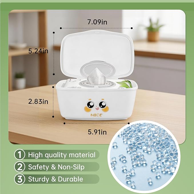 Baby Wipes Dispenser Compatible with Huggies Wipes Natural Care, Wipe Holder Wet Wipes Dispenser, Refillable Wipes Container Fit for Huggies Baby Wipes and WaterWipes for Outdoor Travel Daily Use