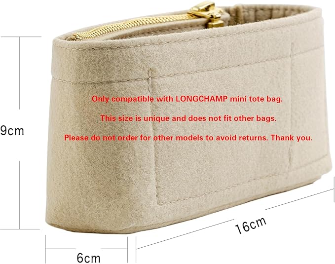 Mini Bag Organizer For Longchamp Small Tote Bag - Ultimate Mini Bag Storage & Finishing Inner Bag Liner for a Chic Handbags Insert Organizer Fit small Size