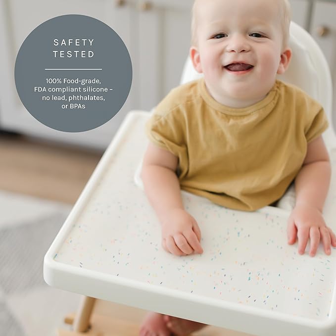Yeah Baby Goods Placemats Compatible with The IKEA Antilop Highchair (Rainbow Sprinkles) - Food-Grade Silicone Highchair Tray Mat – Easy to Clean, High Chair Accessory