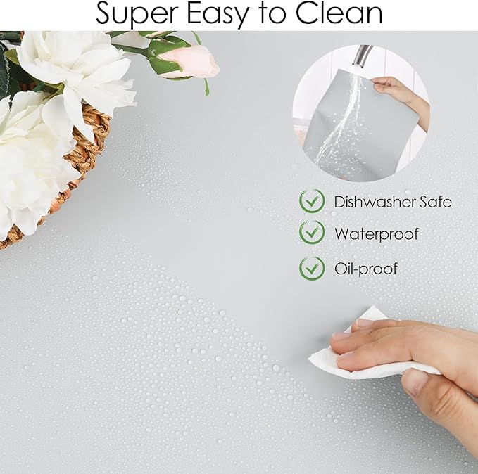 Extra Large Silicone Mat, 31.5x23.6 Inch Heat Resistant Mat for Kitchen Counter, Non-Stick Silicone Baking Mat for Dough and Pastry, Thick Silicone Pad Countertop Protector, Gray