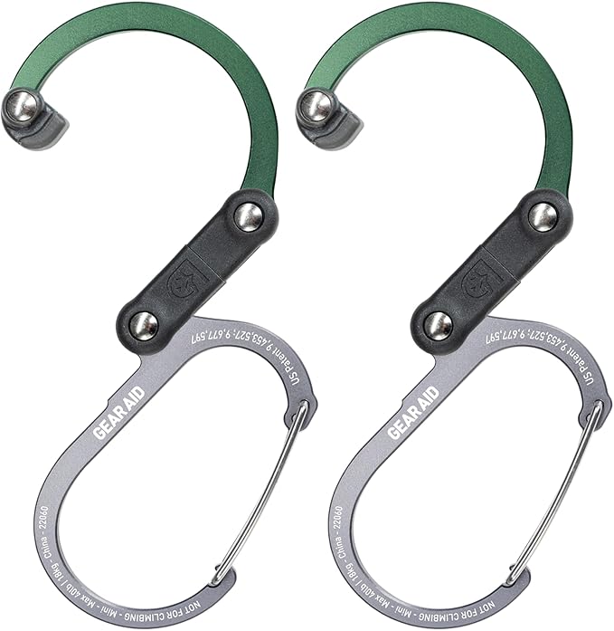 GEAR AID HEROCLIP (Mini) Carabiner Gear Clip and Hook, for Hanging Bags, Purses, Lanterns, Strollers, Tools, Helmets, Water Bottles, and More