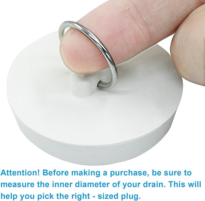 2 Pack Rubber Drain Stoppers, 1-7/8 Inch (47mm Diameter) Bathroom Sink Stopper Universal Bathtub Drain Plug, Hanging Ring Sink Stopper for Bathroom Kitchen Sink Tub Drain