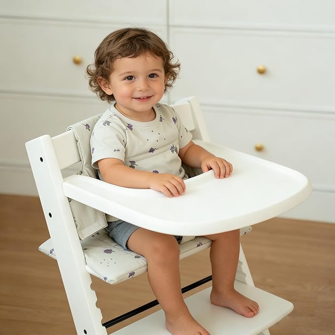 Baby Cushion Set Soft and Comfort High Chair Cushion for Infant, Toddler High Chair Accessories Easy to Clean and Install, Grape Sandy