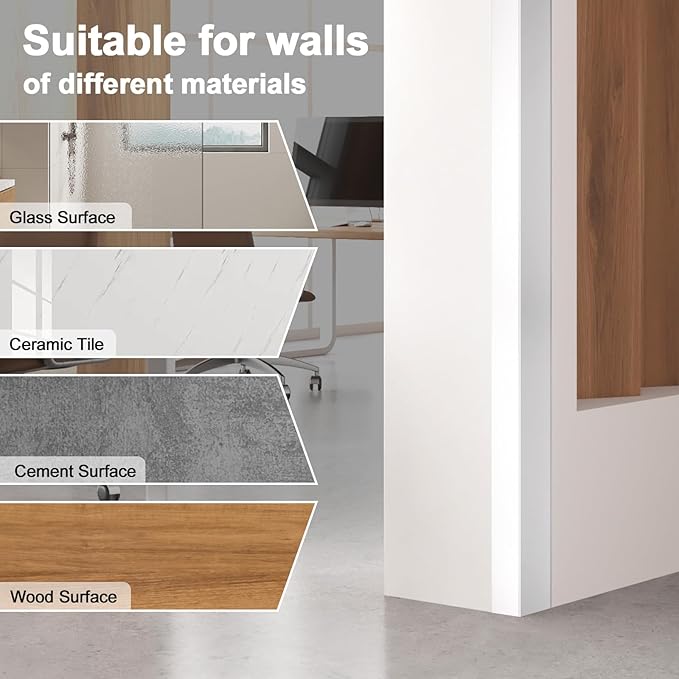 4PCS 45" White Metal Corner Protectors, Aluminum Self Adhesive Corner Guards, Metal Wall Edge Protector Strip, Furniture Corner Protectors, Wall Cabinet Baseboard Decoration 45" x 2"