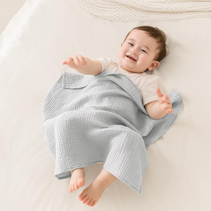 Susurration Burp Cloths Muslin 5 Pack Absorbent and Soft 100% Cotton Large Burping Cloths 23.6 * 23.6 inch, Baby Washcloths Newborn Essentials Registry-Green