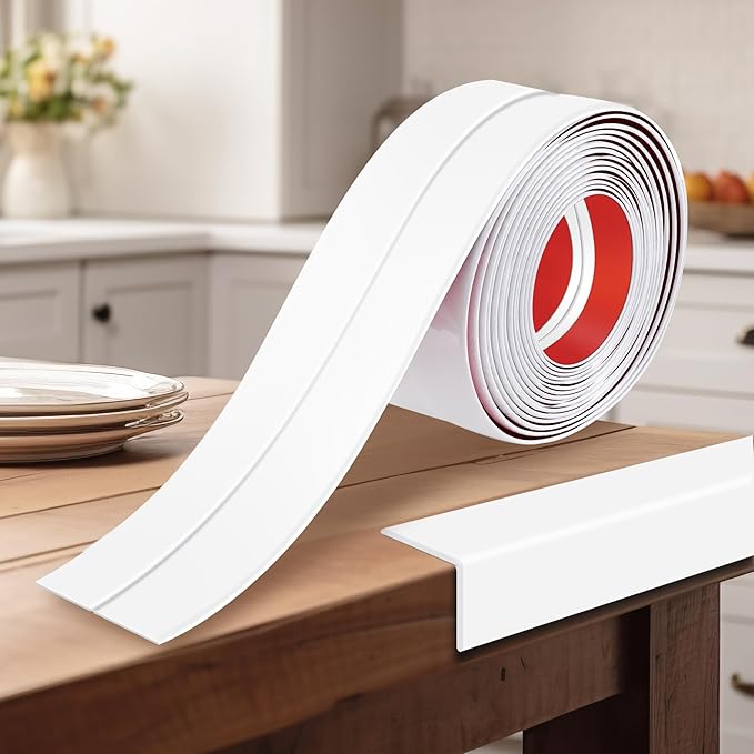 2.4 Inch x 30 Feet Wall Corner Protector Peel and Stick Corner Trim Molding Strip Self Adhesive Wall Edge Protectors Guards for Edge Ceiling, White