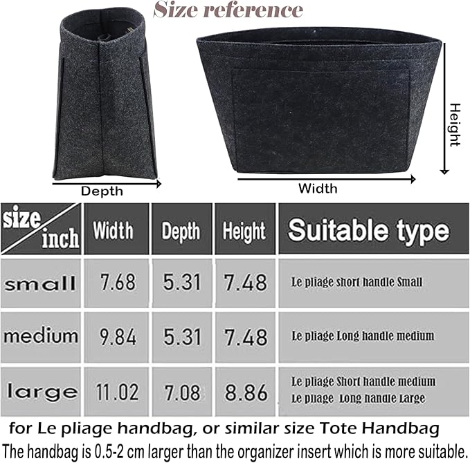 Lckaey Purse Organizer Insert for Pliage Neo(Large) Handbags Insert Organizer1012grey-L