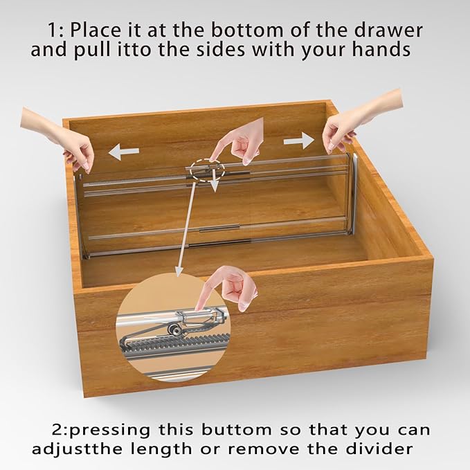 SPEREELER 5 Pack 6" High Adjustable Drawer Dividers for Clothes,Expandable From 12-20" Clear Drawer Organizers, PC Plastic Separators for Dresser/Bedroom/Bathroom/Kitchen/Office Storage