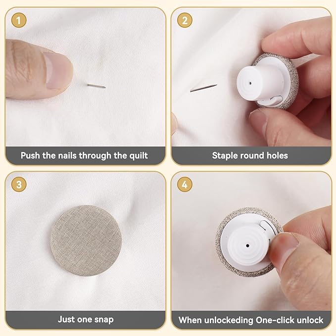 Uzpomel Duvet Cover Clips 6 Pack – Non-Slip Fasteners to Hold Comforter Inside, Secure Duvet Insert & Stop Shifting for Bedding, Quilts, Duvet Clips