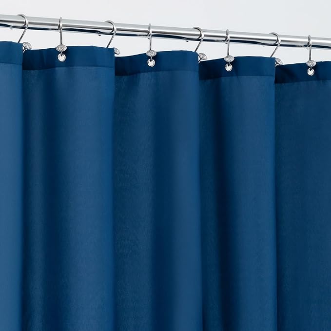ALYVIA SPRING Extra Long Fabric Shower Curtain Liner Waterproof - 72" x 84", Soft & Lightweight XL Shower Curtain with 3 Magnets, Machine Washable - 72x84, Navy