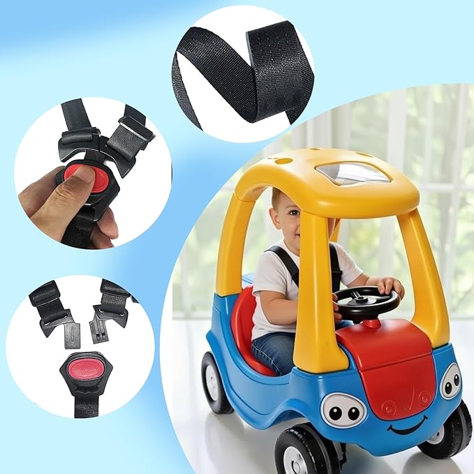 Portable Adjustable Seat Belt for Kids Ride on Power Wheels Toy Car,Baby Stroller Straps Harness Compatible with Wooden High Chair& Toddler Golf Cart (3P)