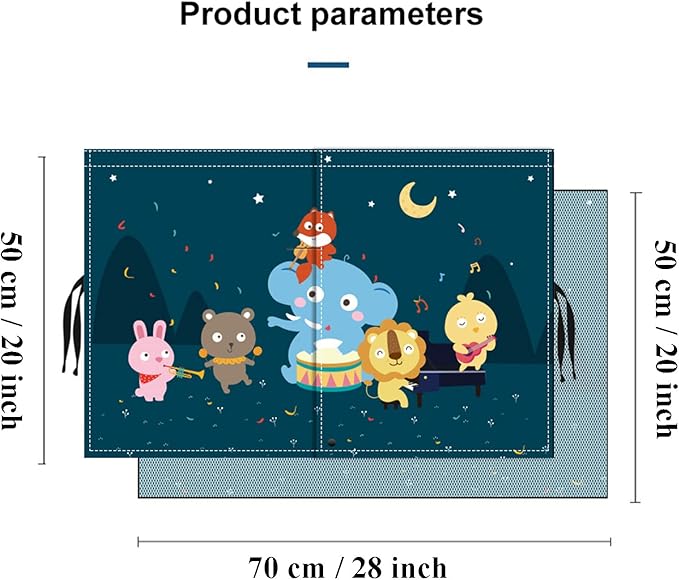 Car Sun Shade for Baby - EOHMAK Car Side Window Sun Shade Cover Upgrade Double Opening Car Interior Curtain Sun Blocker Blind (Party, 1 Pack)