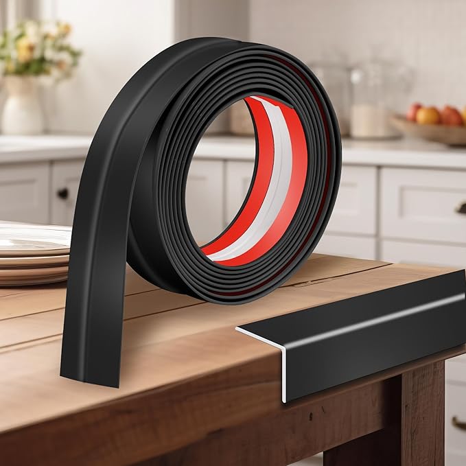 1.6 Inch x 10 Feet Wall Corner Protector Peel and Stick Corner Trim Molding Strip Self Adhesive wall Edge Protectors Guards for Edge Ceiling, Black