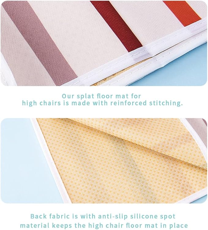 Baby Splat Mat for Under High Chair - Waterproof and Washable Eating Mat for Toddlers&Kids, Portable Play Mat and Table Cloth 43 inch (Giraffe)