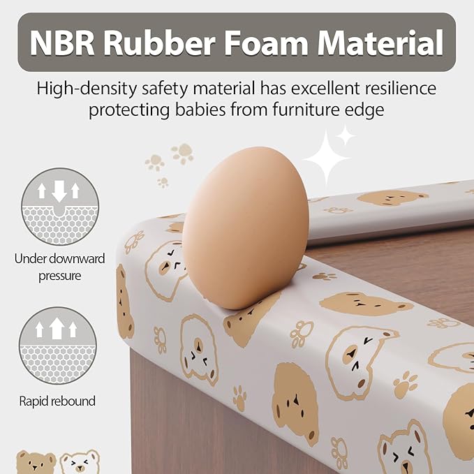 Edge Protector for Baby Proofing 6.5ft Heavy-Duty Soft Rubber Foam Furniture Edge Bumper Guards Cute Furniture Corner Edge Safety Bumpers Desk Edge Cushion for Kids