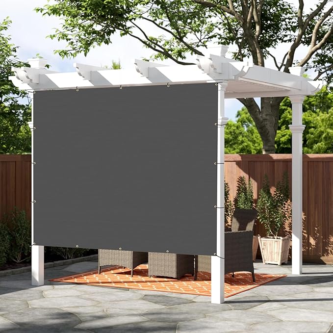 SUNNY GUARD Shade Cloth Custom Size 6x10 FT Sun Shade Screen Fabric Shade Cover Tarp with Grommets for Pergola Backyard Garden, Dark Grey(We Customized)