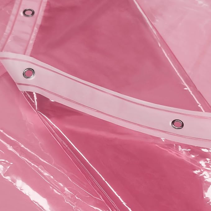 Barossa Design Clear Pink Long Shower Curtain Liner 78" Height - 3 Magnets & Waterproof Lightweight PEVA Shower Liner for Bath Tub, PVC Free, Metal Grommets, Clear Pink, 72x78