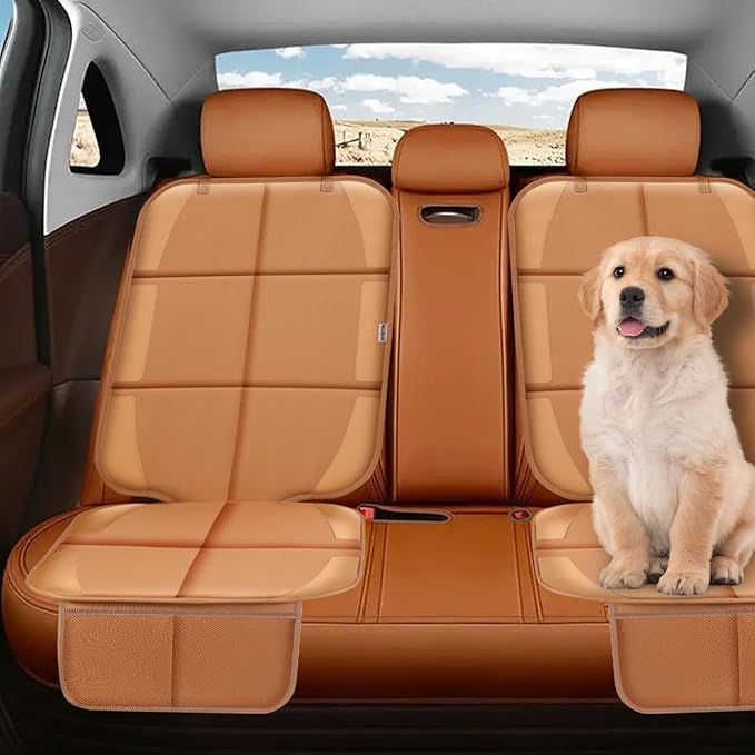 Meolsaek Car Seat Protector for Child Car Seat, Durable 600D Fabric Waterproof Car Seat Cover with Thick Pad Non-Slip Backing (No Imprints)
