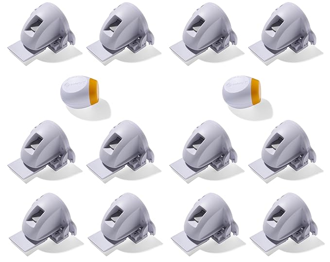 Safety 1st Adhesive Magnetic Cabinet Locks, Includes 12 Child Locks for Cabinets & Drawers, 2 Keys, White