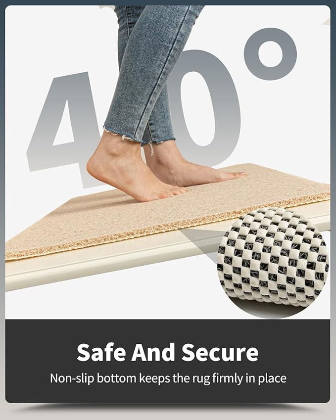 Non-Slip Bathtub Mat, 20x32 Inch, Shower Mats for Bath Tub, PVC Loofah Bathroom Mats for Wet Areas, Quick Drying