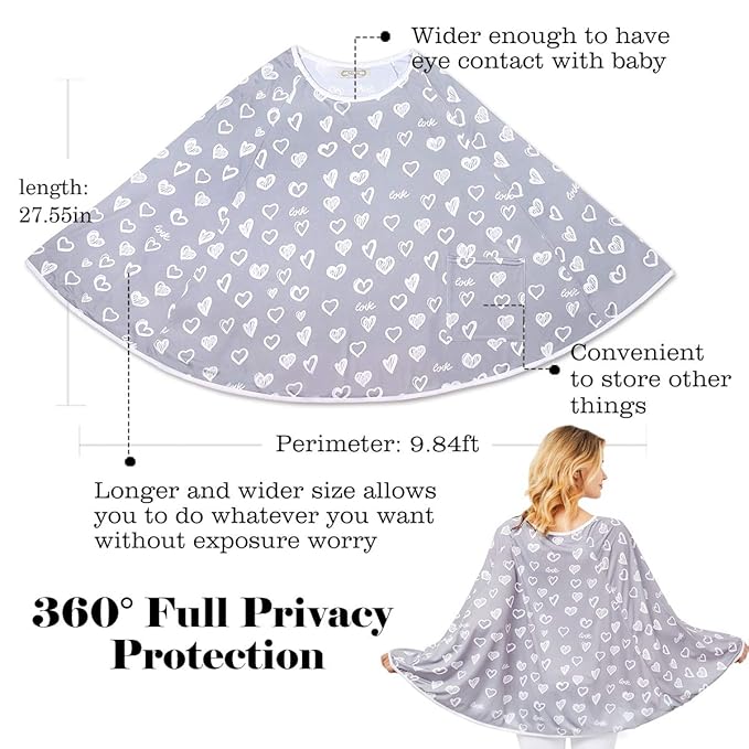 Kefee Kol Baby Nursing Cover & Poncho - Multi-Use Privacy Cover for Baby Car Seat, Shopping Cart, Stroller