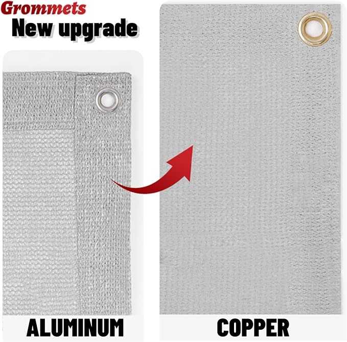SUNNY GUARD Shade Cloth Custom Size 4x16 FT Sun Shade Screen Fabric Shade Cover Tarp with Grommets for Pergola Backyard Garden, Light Grey(We Customized)