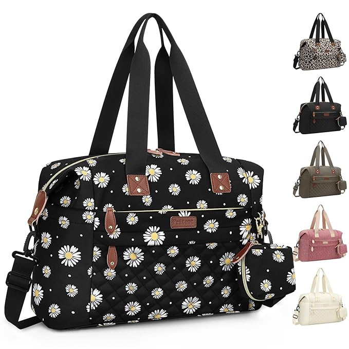 Diaper Bag Tote - Diaper Baby Bags with Pacifier Case, Shoulder Straps, Stroller Clips, Waterproof Large Mommy Maternity Travel Baby Bag for Mom and Dad, Daisy, Medium