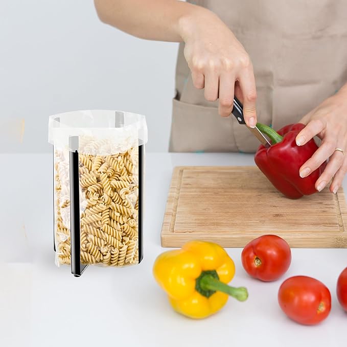Performore - Multifunctional Eco Kitchen Stand Holder & Drainer, Wine Decanter Drying Stand, Support Storage & Collapsible Drying Rack for Plastic Bags, Bottles, & Cups (50 Plastic Bags Included)