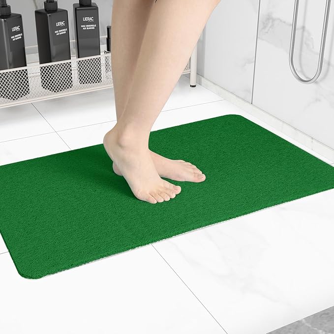Hargiis Non-Slip Bathtub Mat, Anti Slip Shower Mat, Fast Drying Bathtub Mats, Foot Scrubber Mat, Anti Slip Mat for Tub, Floor, Bathroom, Kitchen, Home, Hotel (Dark Green 40"×28")