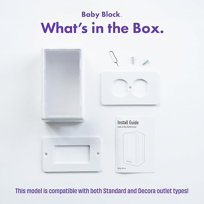 Outlet Covers Baby Proofing – Locking Outlet Cover Box with Outlet Lock, Outlet Lock Box & Child Proof Outlet Cover for Wall Plates, Plug Lock for Cords & Power Outlets