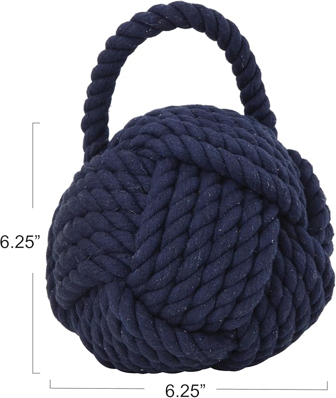Blue Rope Knot Cotton Door Stop