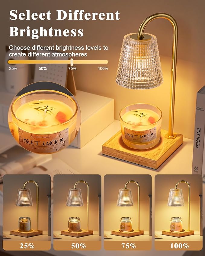 Hong-in Candle Warmer Lamp with Timer Dimmer,Birthday Gifts for Women Mom Sister,House Warming Gifts New Home Room Decor,Vintage Wax Warmer for Scented Wax Jar Candles