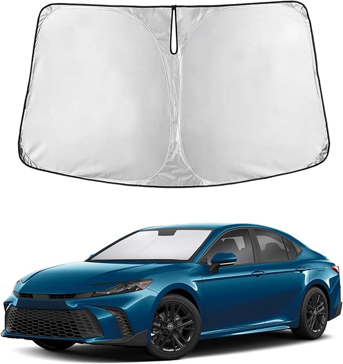 Econour Windshield Sun Shade for Toyota Camry 2025–2026, Car Windshield Sun Shade & Window Cover, Reflective UV & Heat Blocker, Foldable Car Sun Visor for Front Windshield, Car Accessories