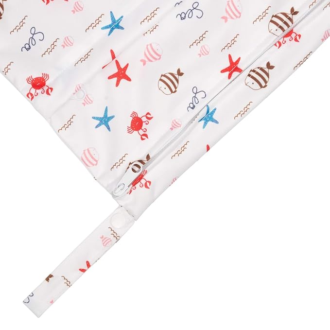 ALVA ALVABABY 2pcs Cloth Diaper Wet Dry Bags Waterproof Reusable with Two Zippered Pockets Travel Beach Pool Daycare Soiled Baby Items Yoga Gym Bag for Swimsuits or Wet Clothes LX-YK6163