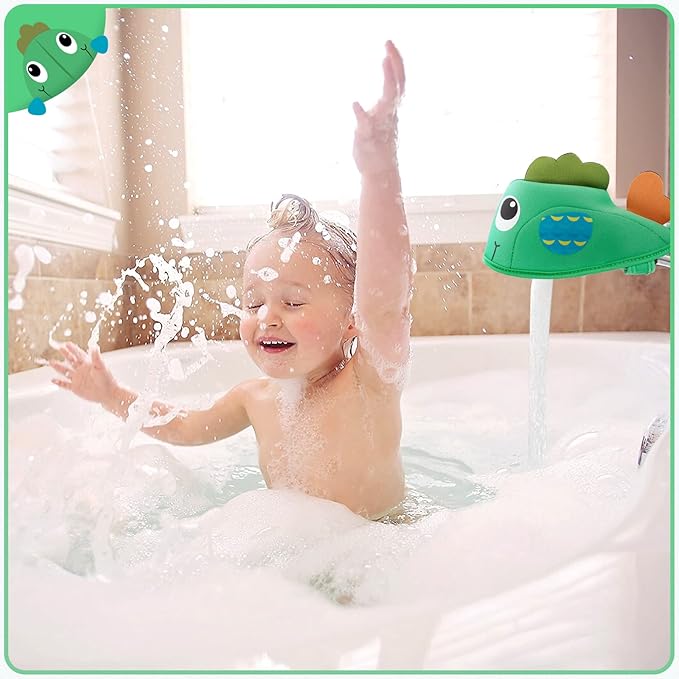 Bath Spout Cover for Bathtub, Baby Shower Protector Cover from Bumping Head During Bathing Time, Cute Soft Cartoon Fish Water Faucet Mouth Protecting Cover for Enjoyable Safe Baths Bathroom