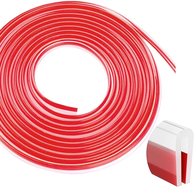Silicone Edge Trim Self-Adhesive U Channel Silicone Edge Trim Edge Protector for Sheet Metal (Clear, Fit 3/32" - L 10')